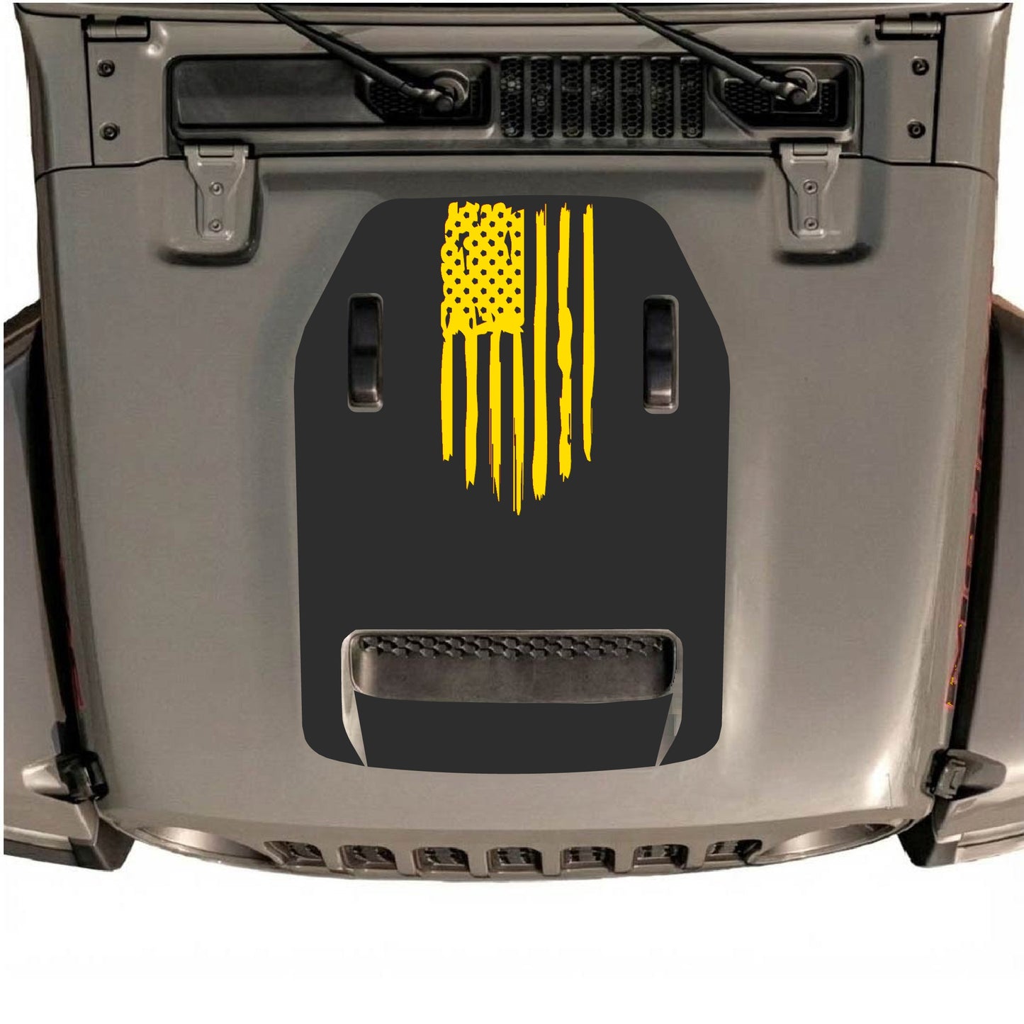Hood Panel Decal/Sticker - America Flag Graphic Decal Graphic Kit - For Jeep JL JLU 392 2018 - Premium Vinyl