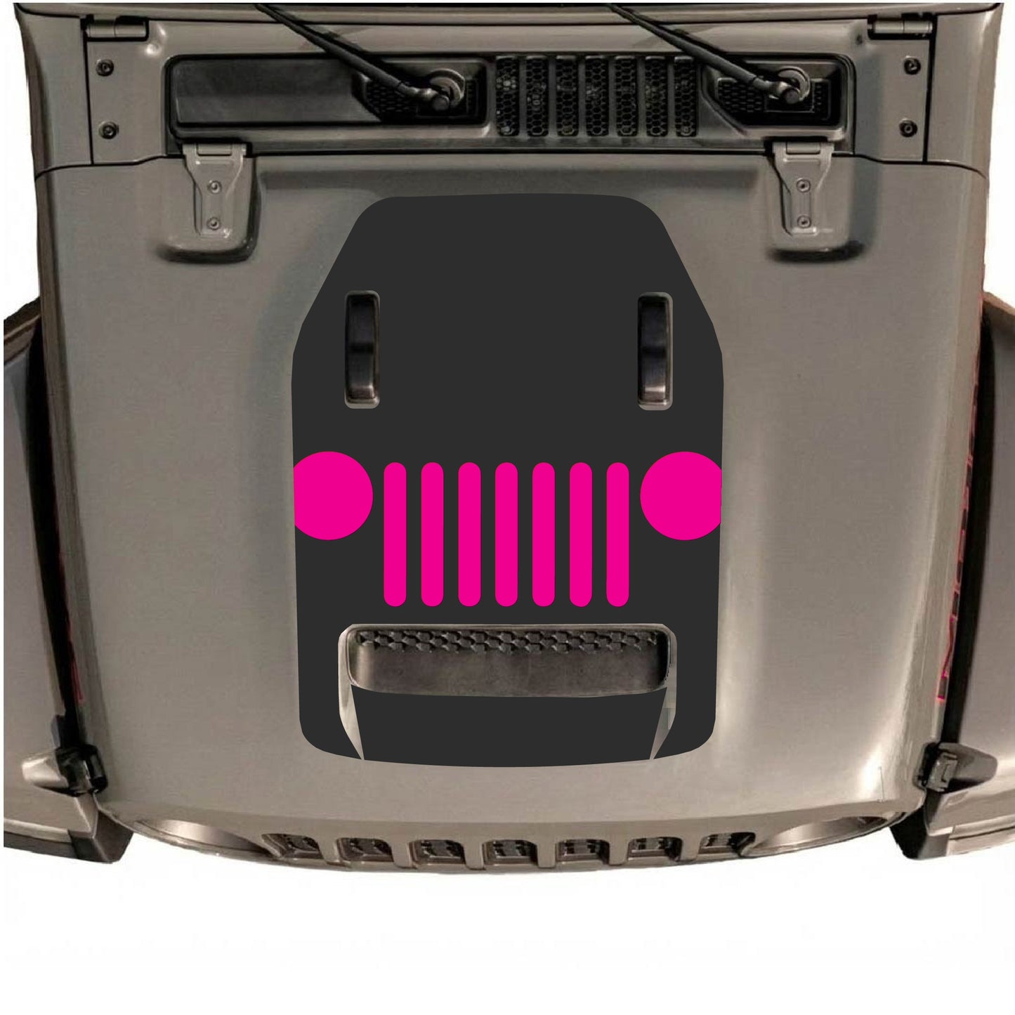 Hood Panel Decal/Sticker - Full Center Grill Graphic Decal Graphic Kit - For Jeep JL JLU 392 2018 - Premium Vinyl