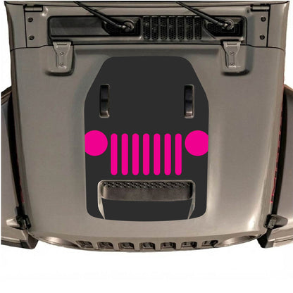 Hood Panel Decal/Sticker - Full Center Grill Graphic Decal Graphic Kit - For Jeep JL JLU 392 2018 - Premium Vinyl