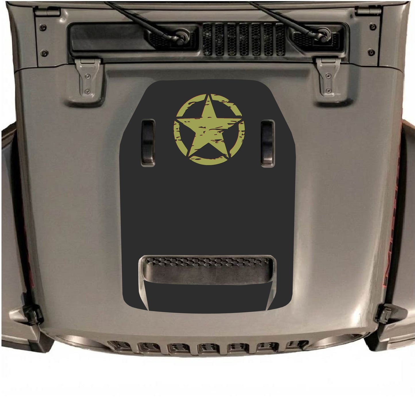 Hood Panel Decal/Sticker - Top Star Graphic Decal Graphic Kit - For Jeep JL JLU 392 2018 - Premium Vinyl