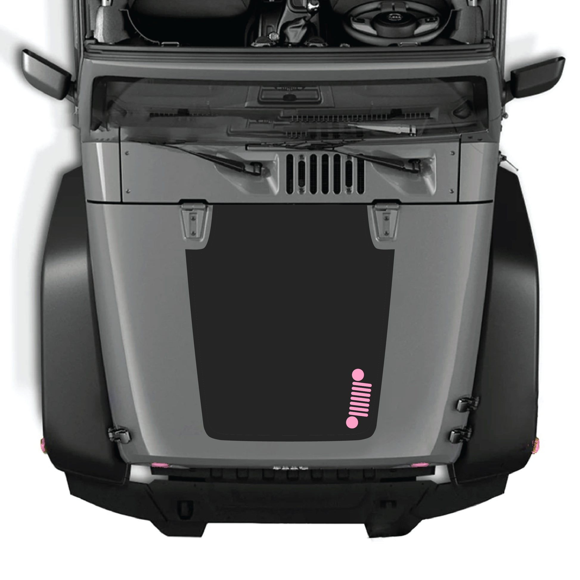 Right side hood decal graphic kit for Jeep Wrangler JK JKU, made of premium vinyl with bold design on vehicle's hood.