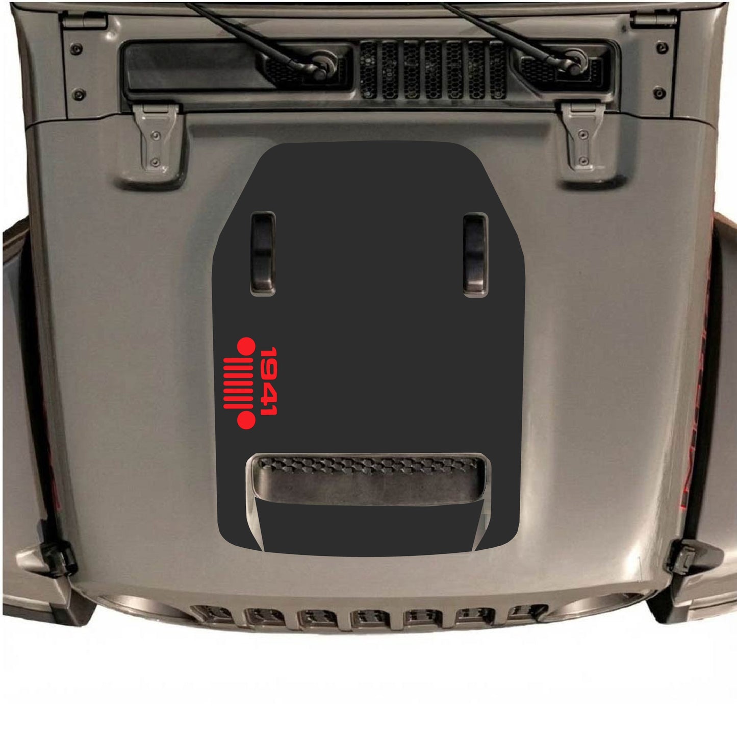 Hood Panel Decal/Sticker - 1941 Left Side Grill Graphic Decal Graphic Kit - For Jeep JL JLU 392 2018 - Premium Vinyl