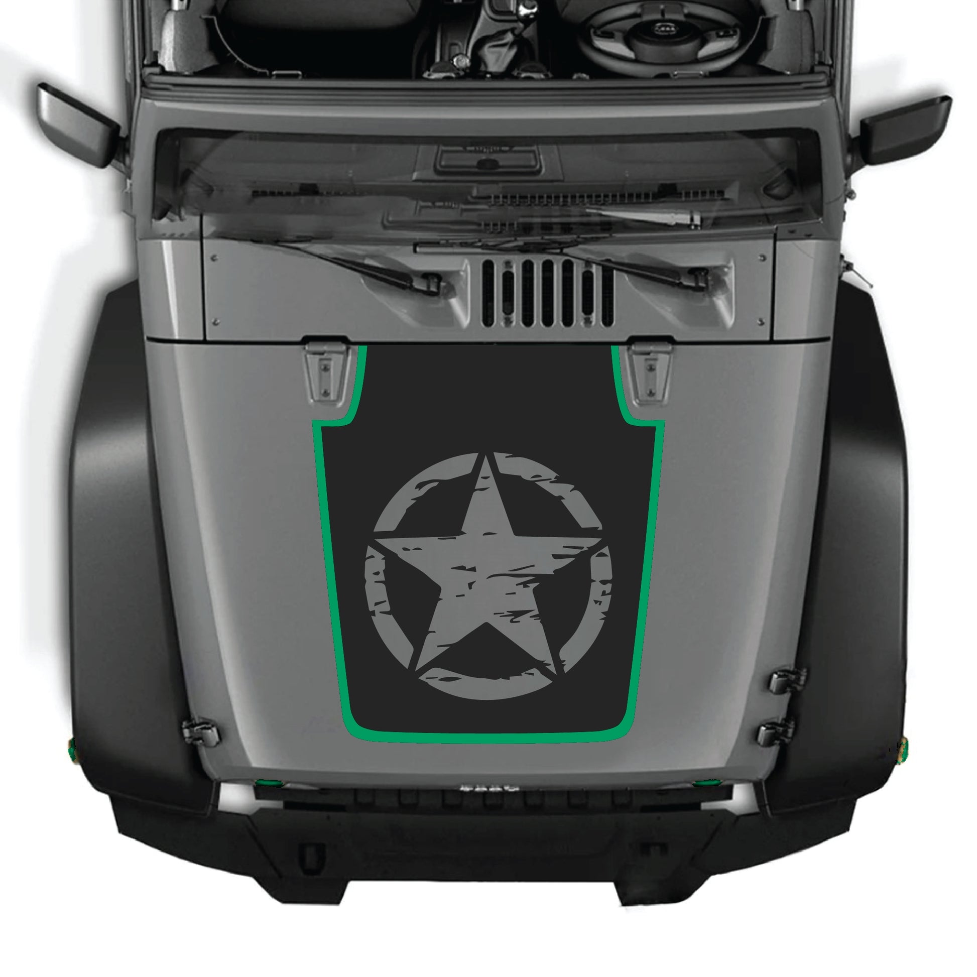 Full de calcomanía para capó con estrella para Jeep Wrangler JK JKU, fabricado en vinilo premium, con un diseño de estrella llamativo para el capó del vehículo.