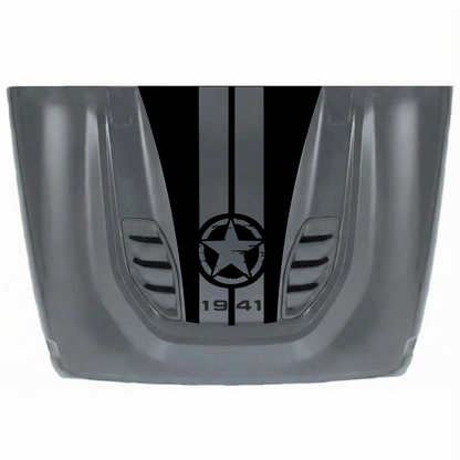 CarCode 10th Anniversary hood decal for Jeep JK/JKU 2007-2018, premium vinyl sticker with stylish hood design.