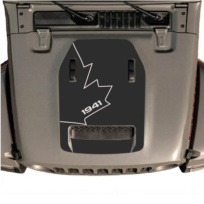 Hood Panel Decal/Sticker - 1941 Canada Full Leaf Graphic Decal Graphic Kit - For Jeep JL JLU 392 2018 - Premium Vinyl