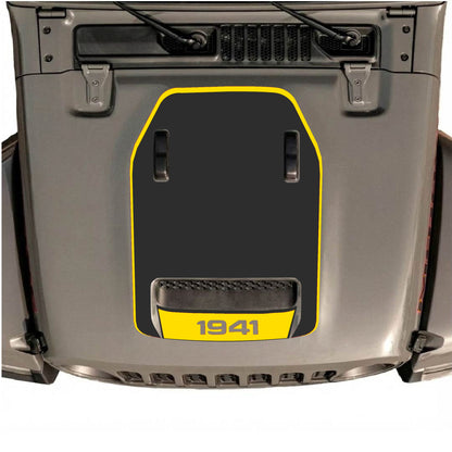 Hood Panel Decal/Sticker - Bottom 1941 with Border Graphic Decal Graphic Kit - For Jeep JL JLU 392 2018 - Premium Vinyl