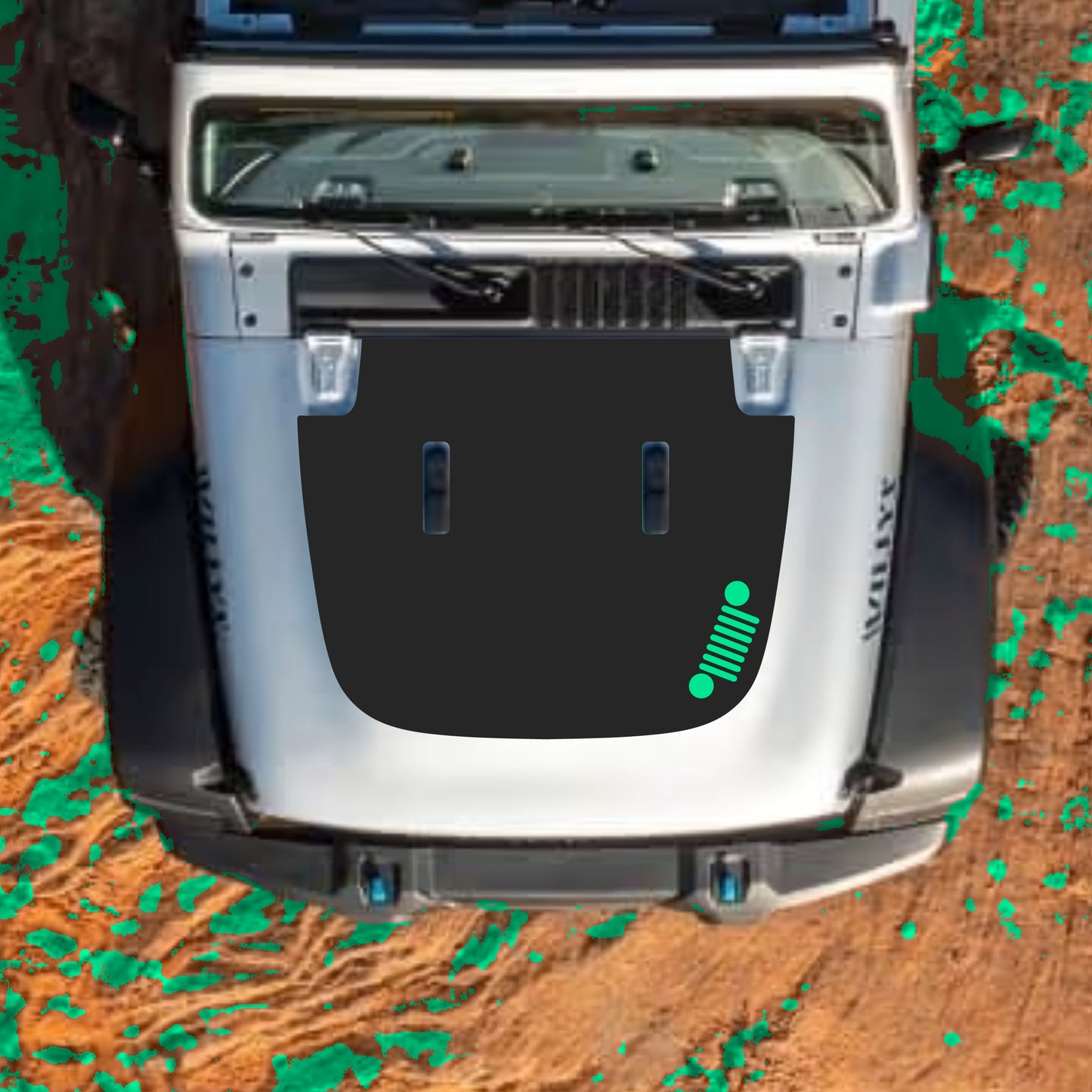 Hood Panel Decal/Sticker - Right Side Grill Graphic Decal Graphic Kit - For Jeep JL JLU Sahara 2018-2025 - Premium Vinyl