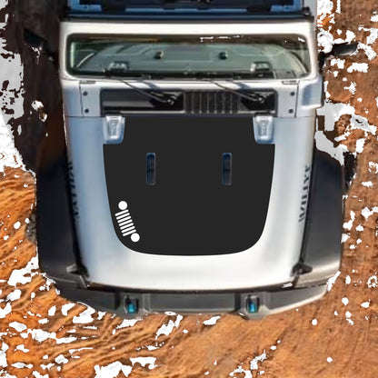 Hood Panel Decal/Sticker - Left Side Grill Graphic Decal Graphic Kit - For Jeep JL JLU Sahara 2018-2025 - Premium Vinyl