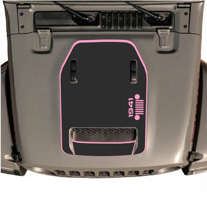 Hood Panel Decal/Sticker - 1941 Right Side Grill with Border Graphic Decal Graphic Kit - For Jeep JL JLU 392 2018 - Premium Vinyl