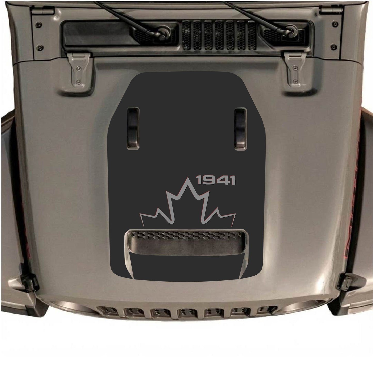 Hood Panel Decal/Sticker - 1941 Canada Graphic Decal Graphic Kit - For Jeep JL JLU 392 2018 - Premium Vinyl