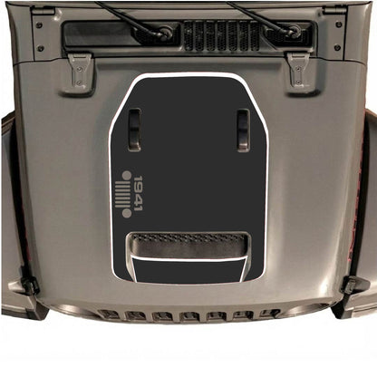 Hood Panel Decal/Sticker - 1941 Left Side Grill with Border Graphic Decal Graphic Kit - For Jeep JL JLU 392 2018 - Premium Vinyl