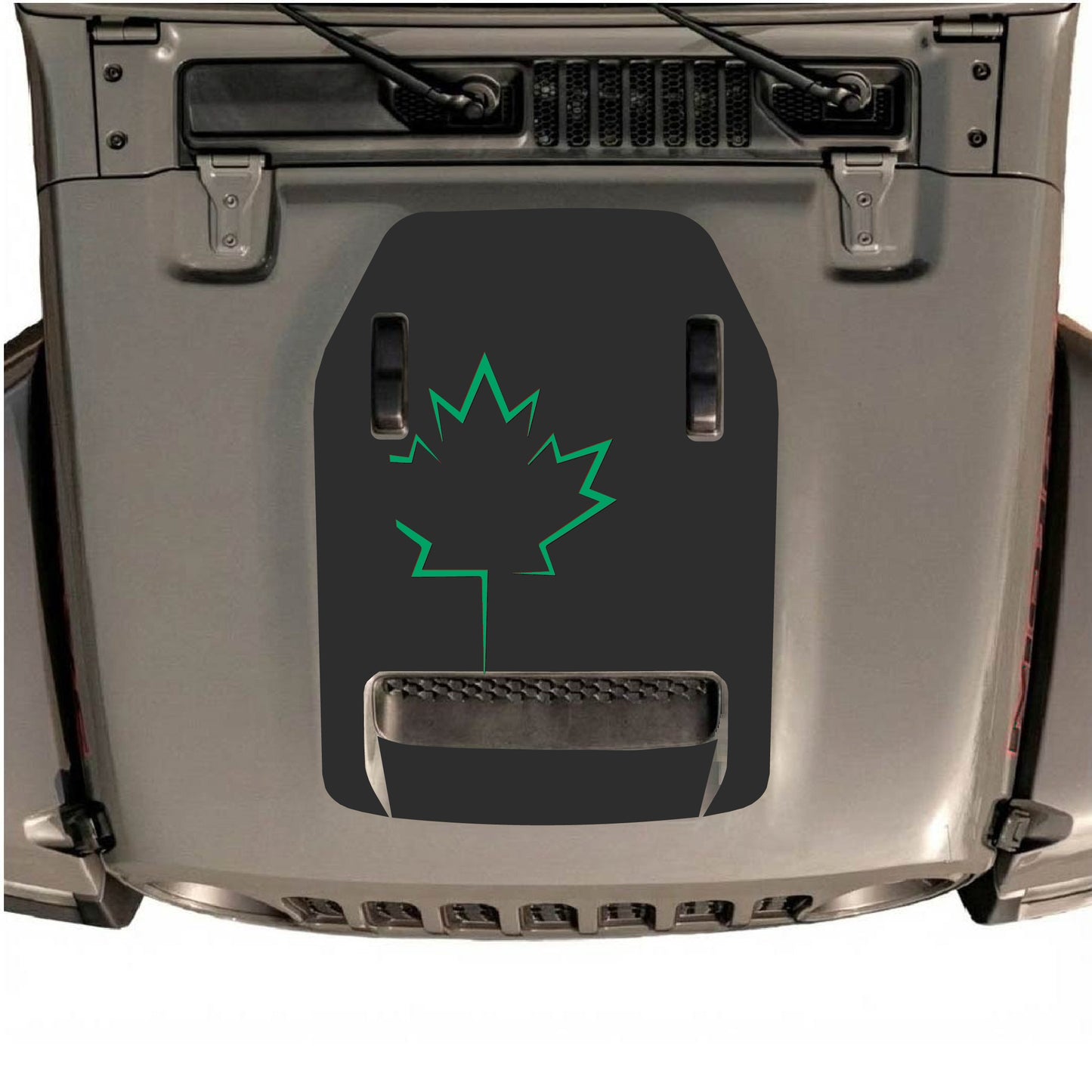 Hood Panel Decal/Sticker - Canada Leaf Graphic Decal Graphic Kit - For Jeep JL JLU 392 2018 - Premium Vinyl