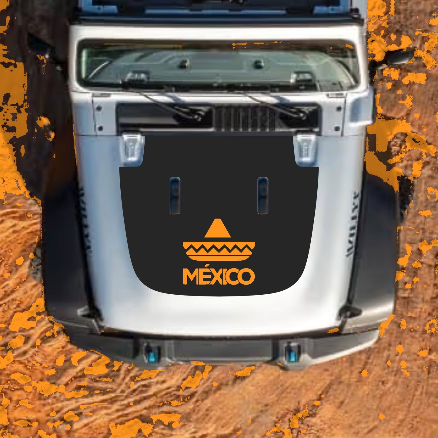 Hood Panel Decal/Sticker - Mexico Graphic Decal Graphic Kit - For Jeep JL JLU Sahara 2018-2025 - Premium Vinyl