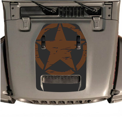 Hood Panel Decal/Sticker - Full Star Graphic Decal Graphic Kit - For Jeep JL JLU 392 2018 - Premium Vinyl