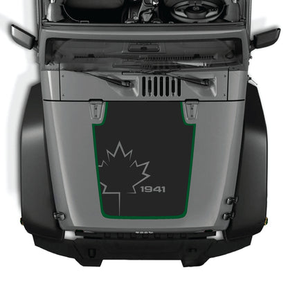 Kit de calcomanías gráficas con hoja de Canadá para Jeep Wrangler JK JKU, hecho de vinilo premium, con diseño de calcomanía 1941 de CarCode.
