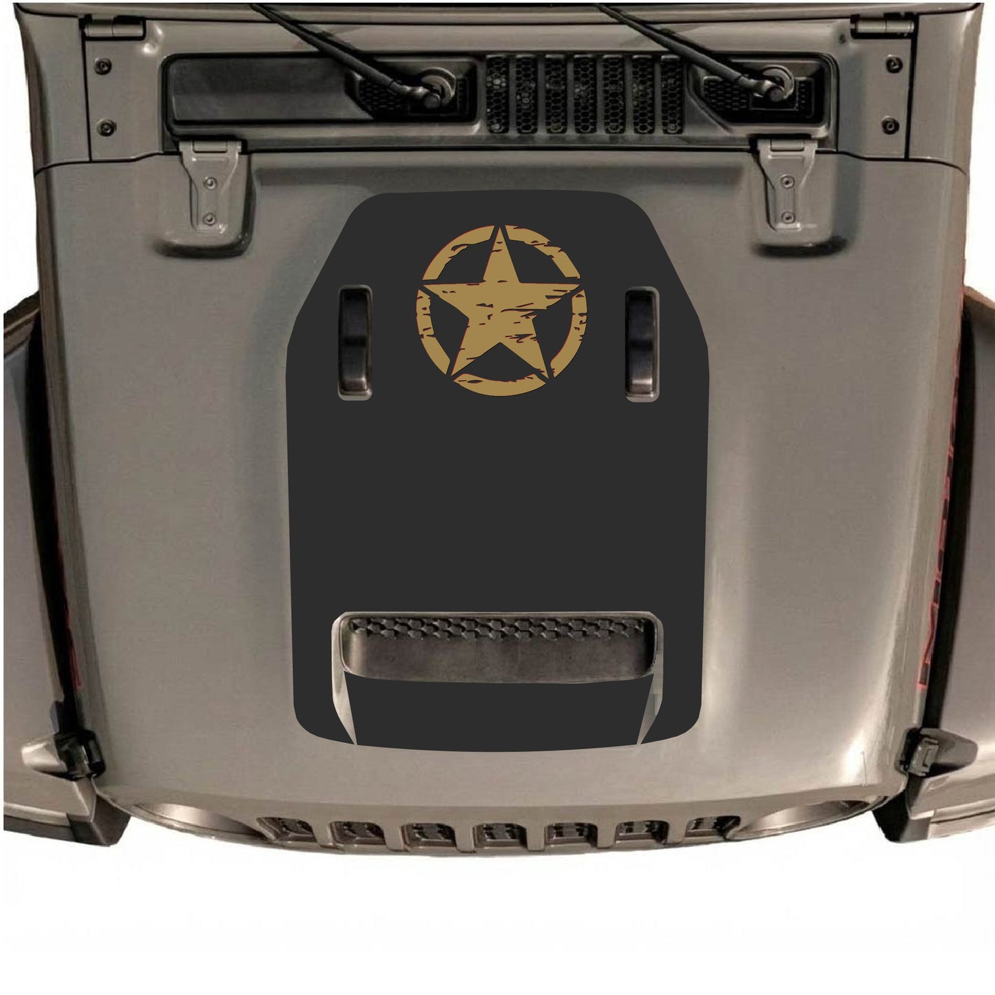 Hood Panel Decal/Sticker - Top Star Graphic Decal Graphic Kit - For Jeep JL JLU 392 2018 - Premium Vinyl