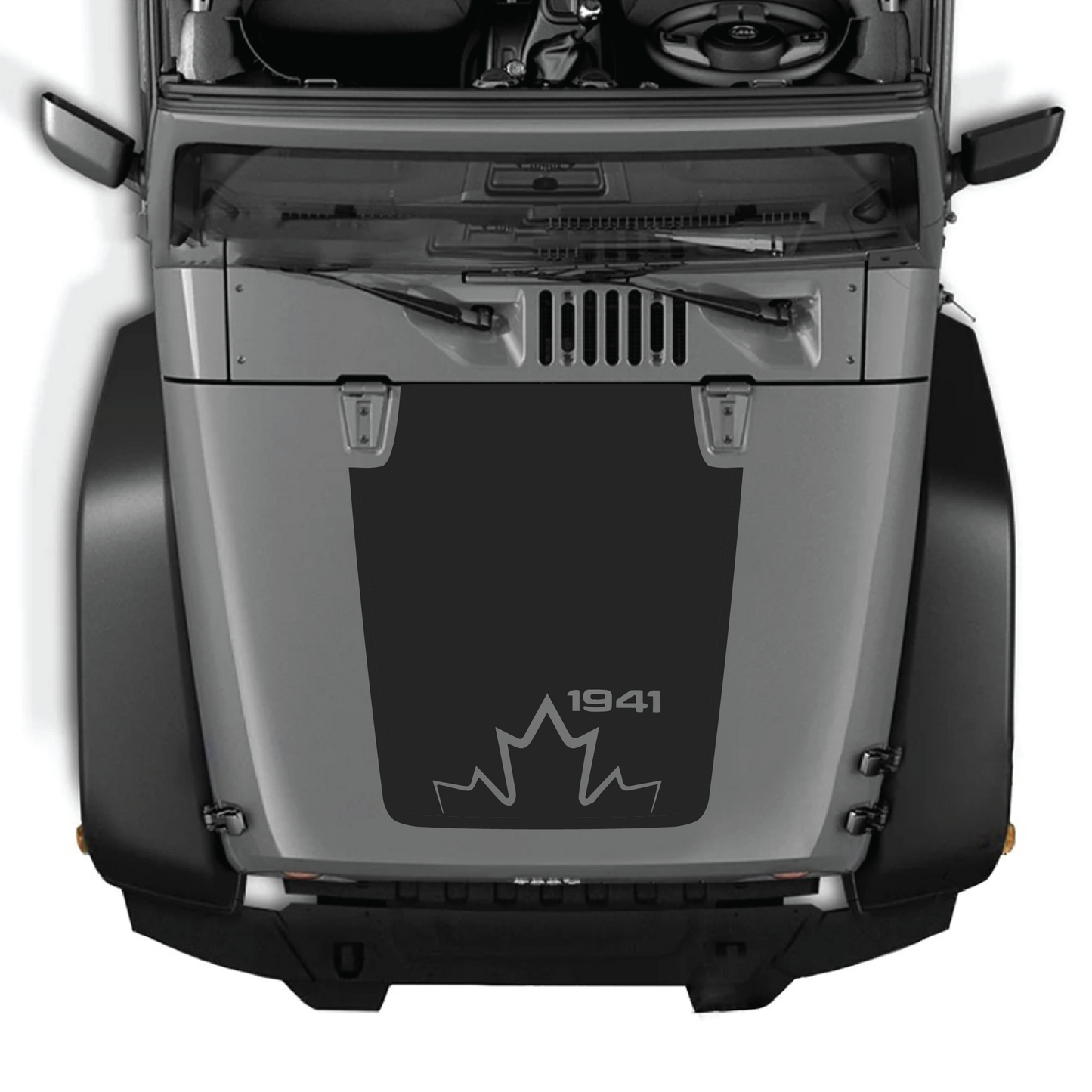 CarCode hood decal sticker for Jeep JK/JKU 2007-2018, premium vinyl decal designed for Jeep hood customization.