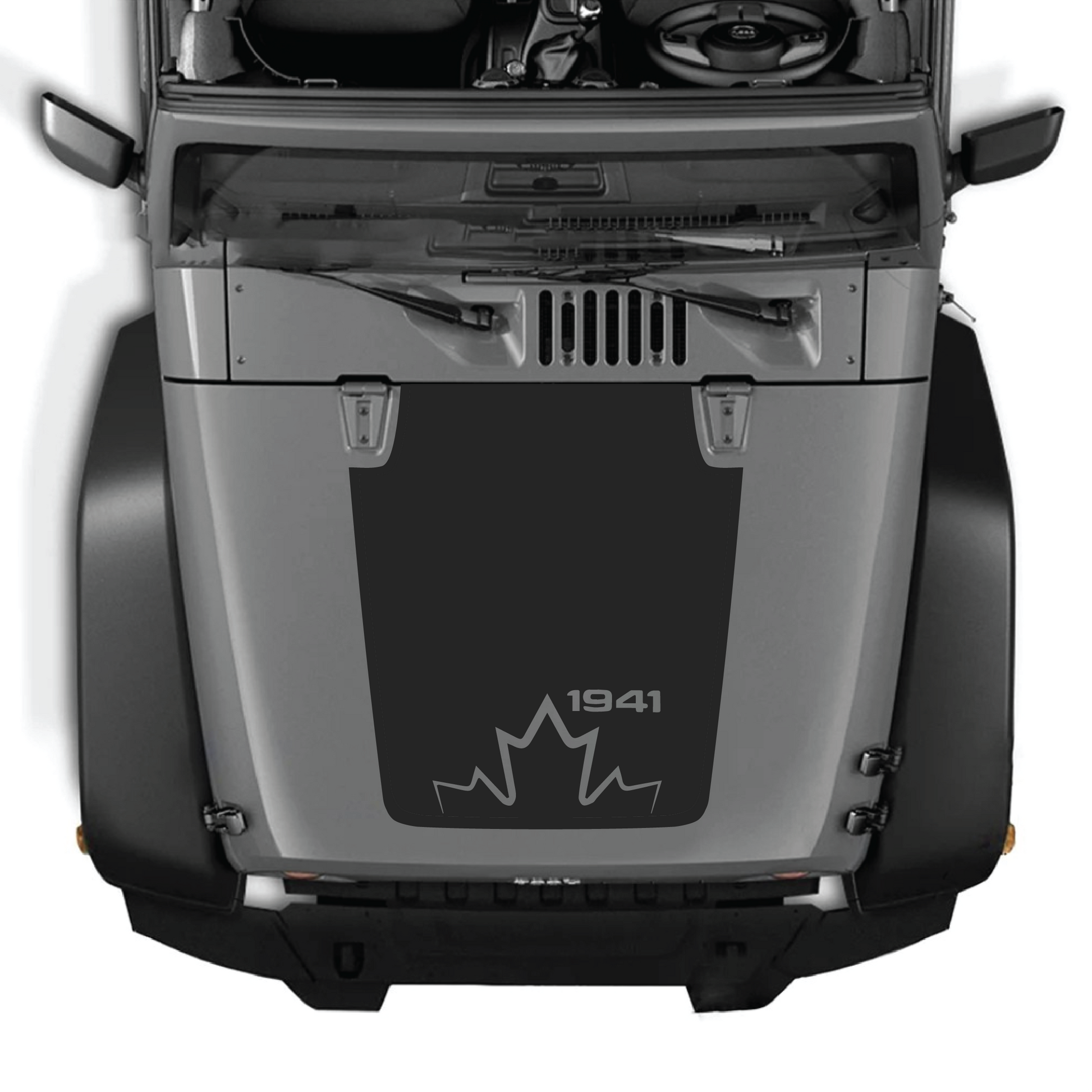 CarCode hood decal sticker for Jeep JK/JKU 2007-2018, premium vinyl decal designed for Jeep hood customization.