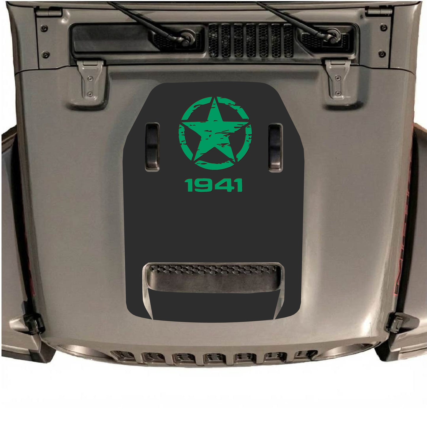 Hood Panel Decal/Sticker - 1941 Top Star Graphic Decal Graphic Kit - For Jeep JL JLU 392 2018 - Premium Vinyl