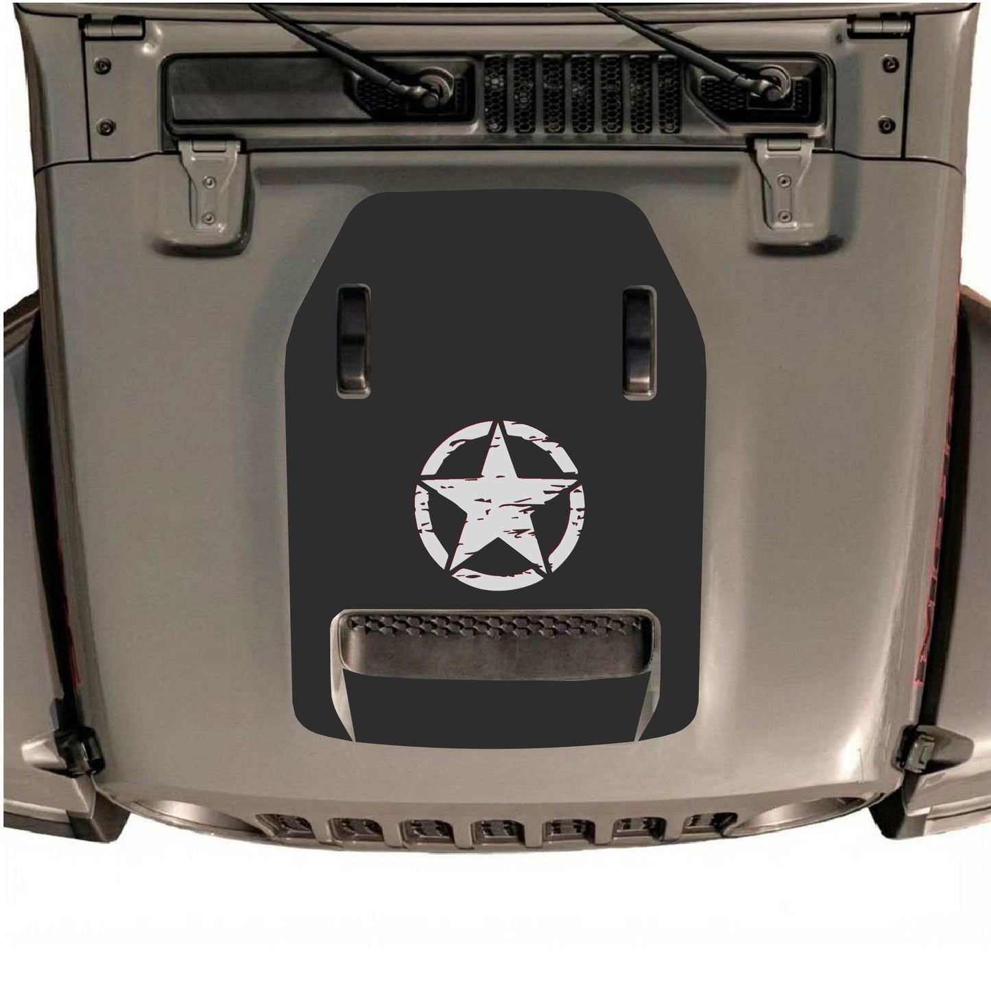Hood Panel Decal/Sticker - Center Star Graphic Decal Graphic Kit - For Jeep JL JLU 392 2018 - Premium Vinyl