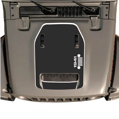 Hood Panel Decal/Sticker - 1941 Right Side Grill with Border Graphic Decal Graphic Kit - For Jeep JL JLU 392 2018 - Premium Vinyl