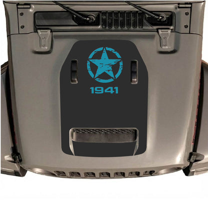 Hood Panel Decal/Sticker - 1941 Top Star Graphic Decal Graphic Kit - For Jeep JL JLU 392 2018 - Premium Vinyl