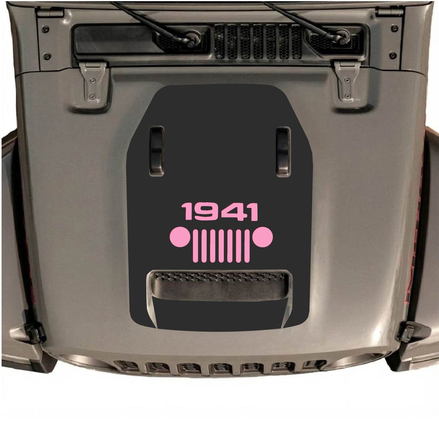 Hood Panel Decal/Sticker - 1941 Center Grill Graphic Decal Graphic Kit - For Jeep JL JLU 392 2018 - Premium Vinyl