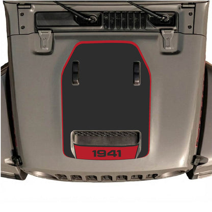 Hood Panel Decal/Sticker - Bottom 1941 with Border Graphic Decal Graphic Kit - For Jeep JL JLU 392 2018 - Premium Vinyl