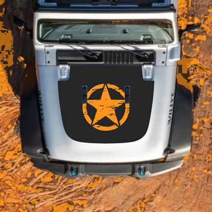 Hood Panel Decal/Sticker - Center Star Graphic Decal Graphic Kit - For Jeep JL JLU Sahara 2018-2025 - Premium Vinyl