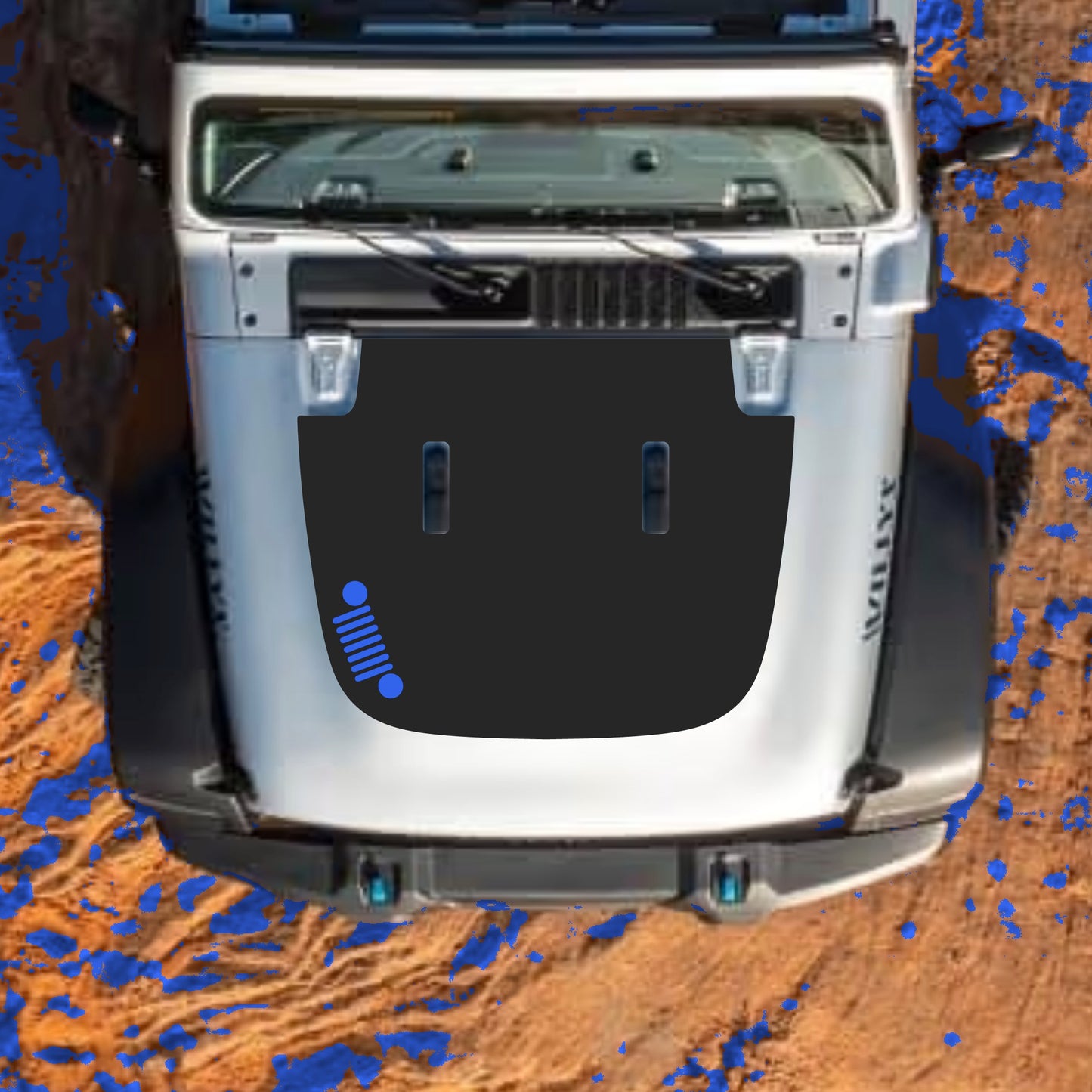 Hood Panel Decal/Sticker - Left Side Grill Graphic Decal Graphic Kit - For Jeep JL JLU Sahara 2018-2025 - Premium Vinyl