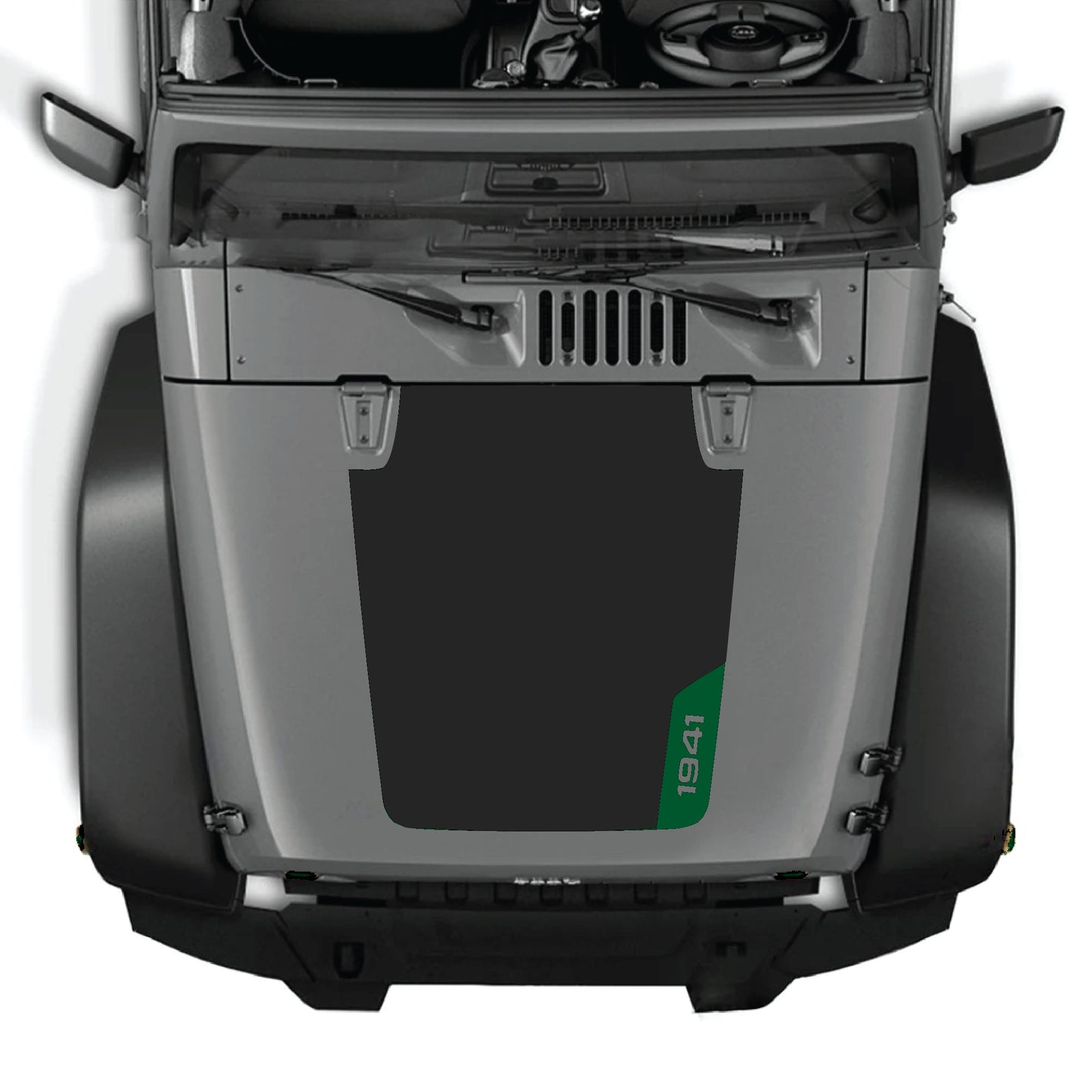 Kit de calcomanía gráfica para el lado derecho del cofre para Jeep Wrangler JK JKU 2007-2018, calcomanía de vinilo premium CarCode con diseño 1941.