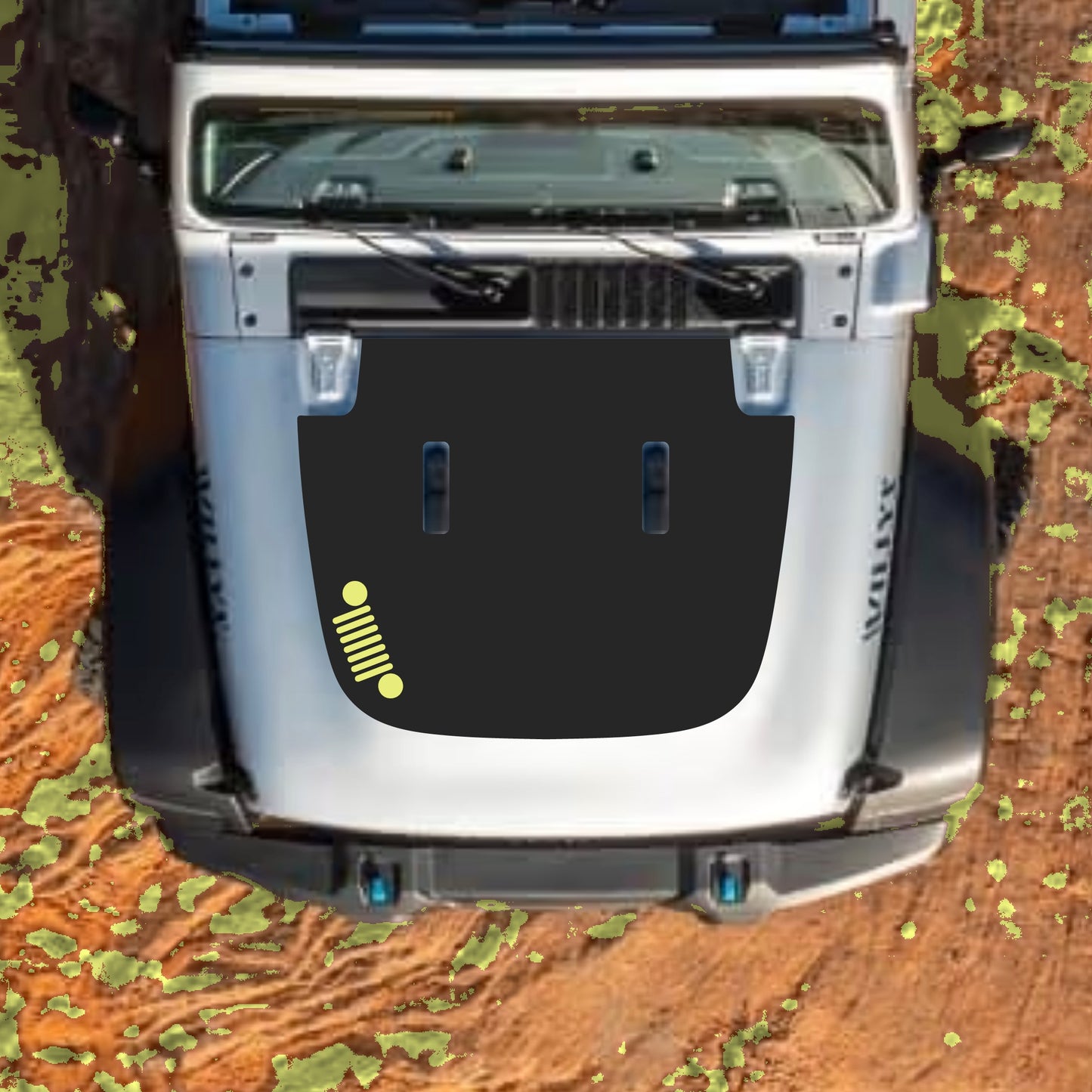 Hood Panel Decal/Sticker - Left Side Grill Graphic Decal Graphic Kit - For Jeep JL JLU Sahara 2018-2025 - Premium Vinyl