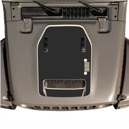 Hood Panel Decal/Sticker - Right Side Grill with Border Graphic Decal Graphic Kit - For Jeep JL JLU 392 2018 - Premium Vinyl