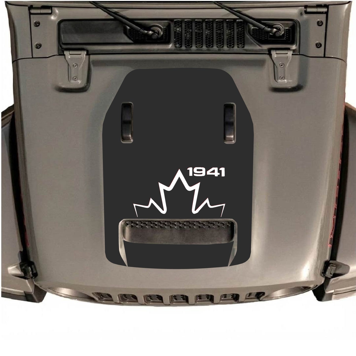 Hood Panel Decal/Sticker - 1941 Canada Graphic Decal Graphic Kit - For Jeep JL JLU 392 2018 - Premium Vinyl