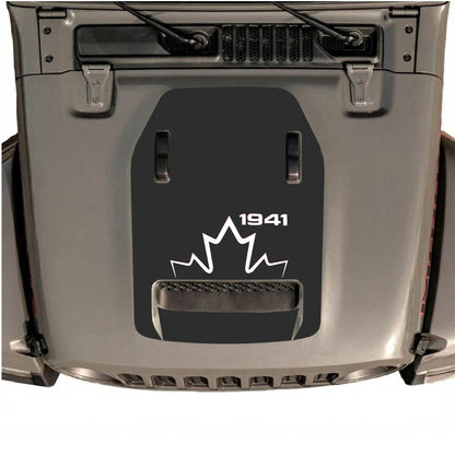 Hood Panel Decal/Sticker - 1941 Canada Graphic Decal Graphic Kit - For Jeep JL JLU 392 2018 - Premium Vinyl