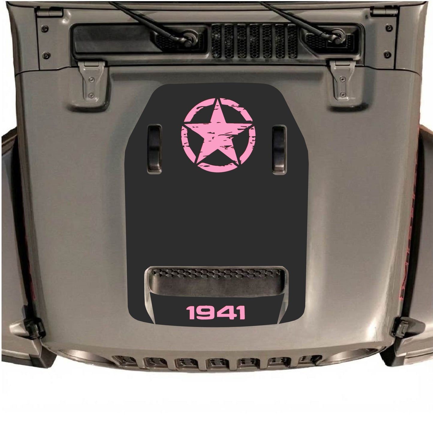 Hood Panel Decal/Sticker - Top Star 1941 Graphic Decal Graphic Kit - For Jeep JL JLU 392 2018 - Premium Vinyl