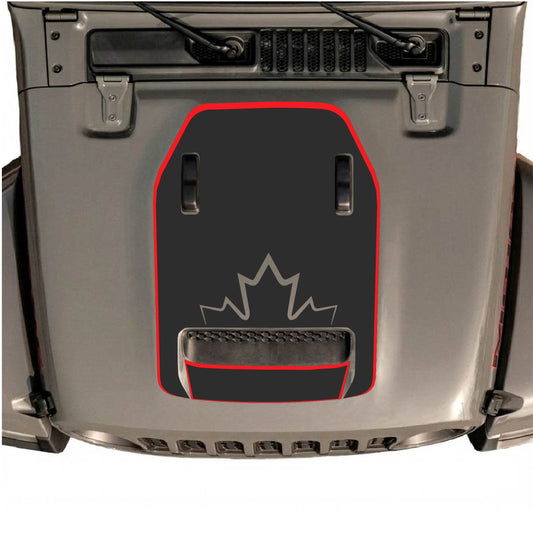 Hood Panel Decal/Sticker - Canada with Border Graphic Decal Graphic Kit - For Jeep JL JLU 392 2018 - Premium Vinyl