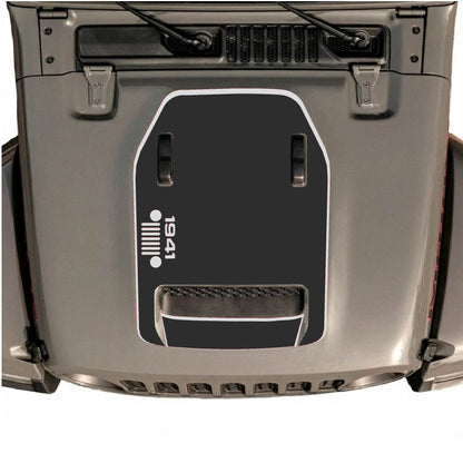Hood Panel Decal/Sticker - 1941 Left Side Grill with Border Graphic Decal Graphic Kit - For Jeep JL JLU 392 2018 - Premium Vinyl