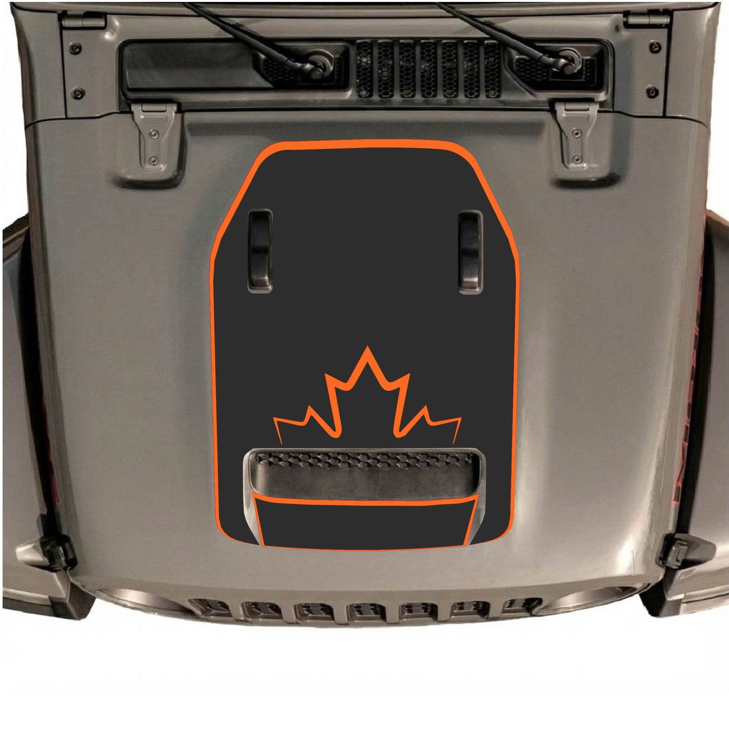 Hood Panel Decal/Sticker - Canada with Border Graphic Decal Graphic Kit - For Jeep JL JLU 392 2018 - Premium Vinyl
