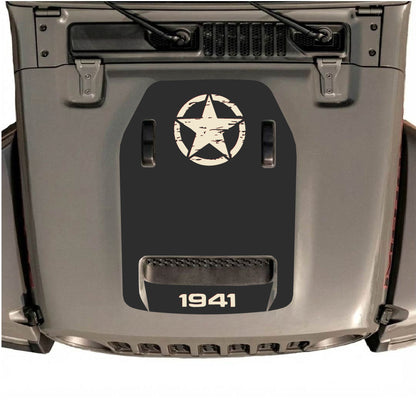 Hood Panel Decal/Sticker - Top Star 1941 Graphic Decal Graphic Kit - For Jeep JL JLU 392 2018 - Premium Vinyl
