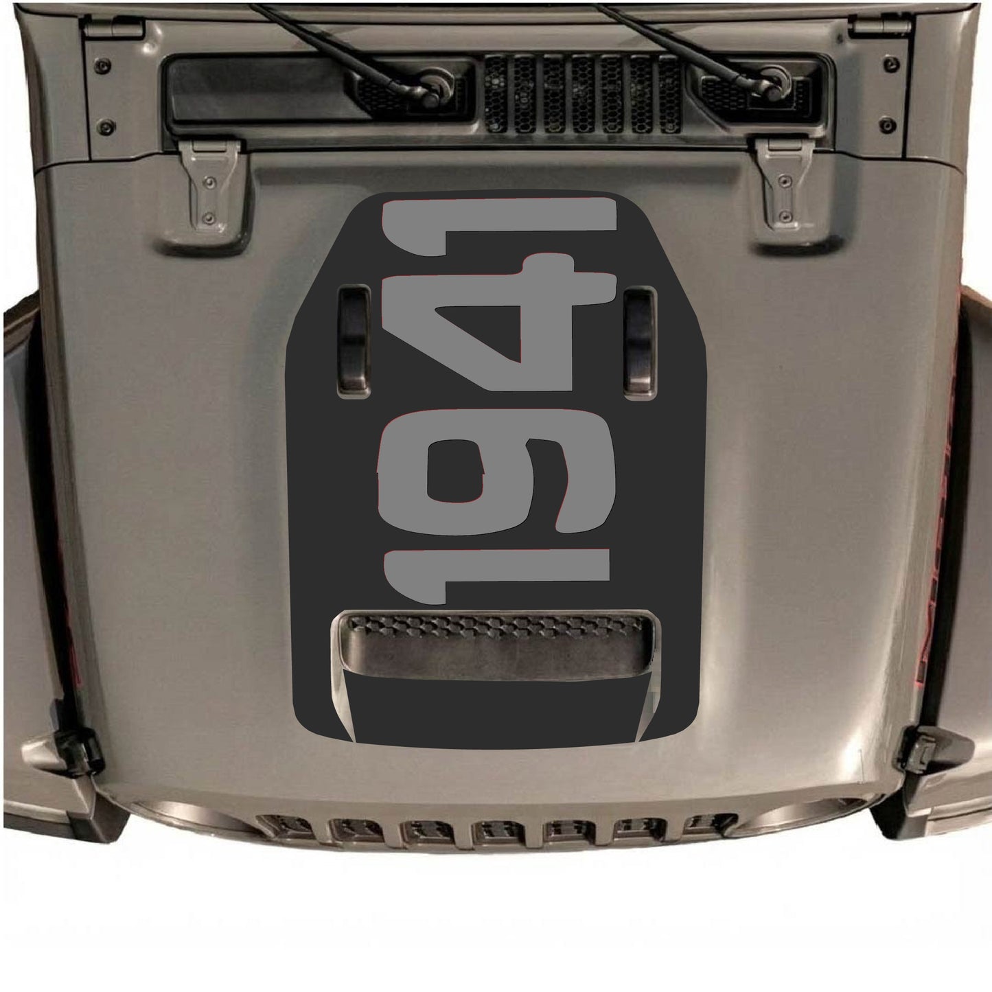 Hood Panel Decal/Sticker - 1941 Graphic Decal Graphic Kit - For Jeep JL JLU 392 2018 - Premium Vinyl