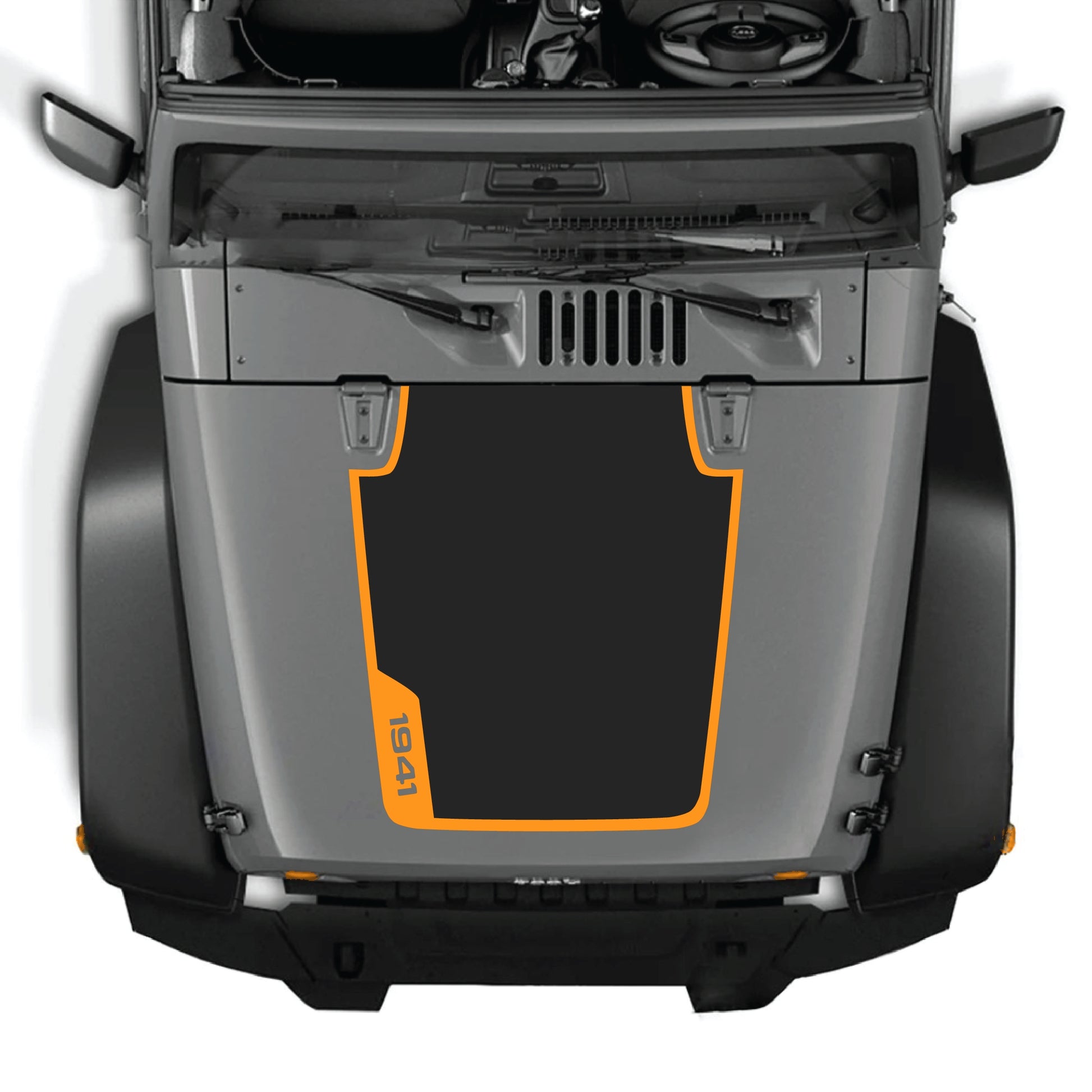 Calcomanía de capó lateral izquierdo con kit gráfico de borde 1941 para Jeep Wrangler JK JKU, hecha de vinilo premium por CarCode.