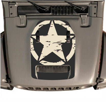Hood Panel Decal/Sticker - Full Star Graphic Decal Graphic Kit - For Jeep JL JLU 392 2018 - Premium Vinyl
