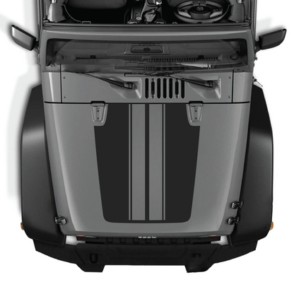 CarCode Hood Styles decal for Jeep JK/JKU 2007-2018, premium vinyl sticker featuring stylish hood design.