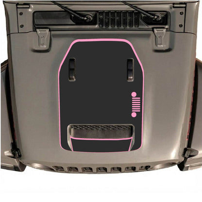 Hood Panel Decal/Sticker - Right Side Grill with Border Graphic Decal Graphic Kit - For Jeep JL JLU 392 2018 - Premium Vinyl
