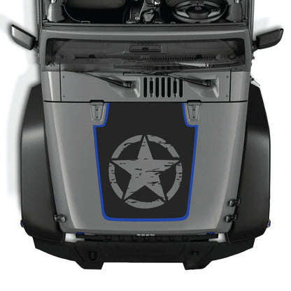 alt
Capó para Jeep Wrangler JK JKU con kit gráfico de calcomanía CarCode full star en vinilo premium, con un diseño de estrella llamativo en el capó.