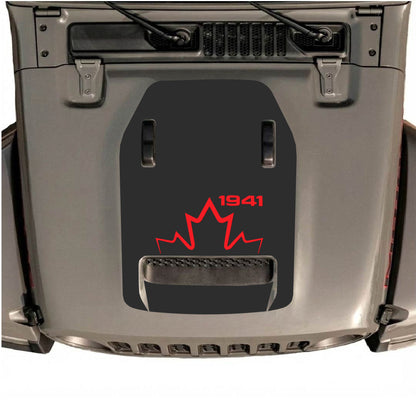 Hood Panel Decal/Sticker - 1941 Canada Graphic Decal Graphic Kit - For Jeep JL JLU 392 2018 - Premium Vinyl