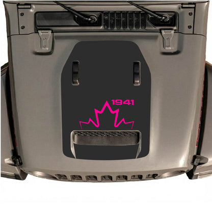 Hood Panel Decal/Sticker - 1941 Canada Graphic Decal Graphic Kit - For Jeep JL JLU 392 2018 - Premium Vinyl