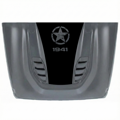 CarCode 10th Anniversary hood decal for Jeep JK/JKU 2007-2018, premium vinyl sticker with stylish design on a vehicle hood