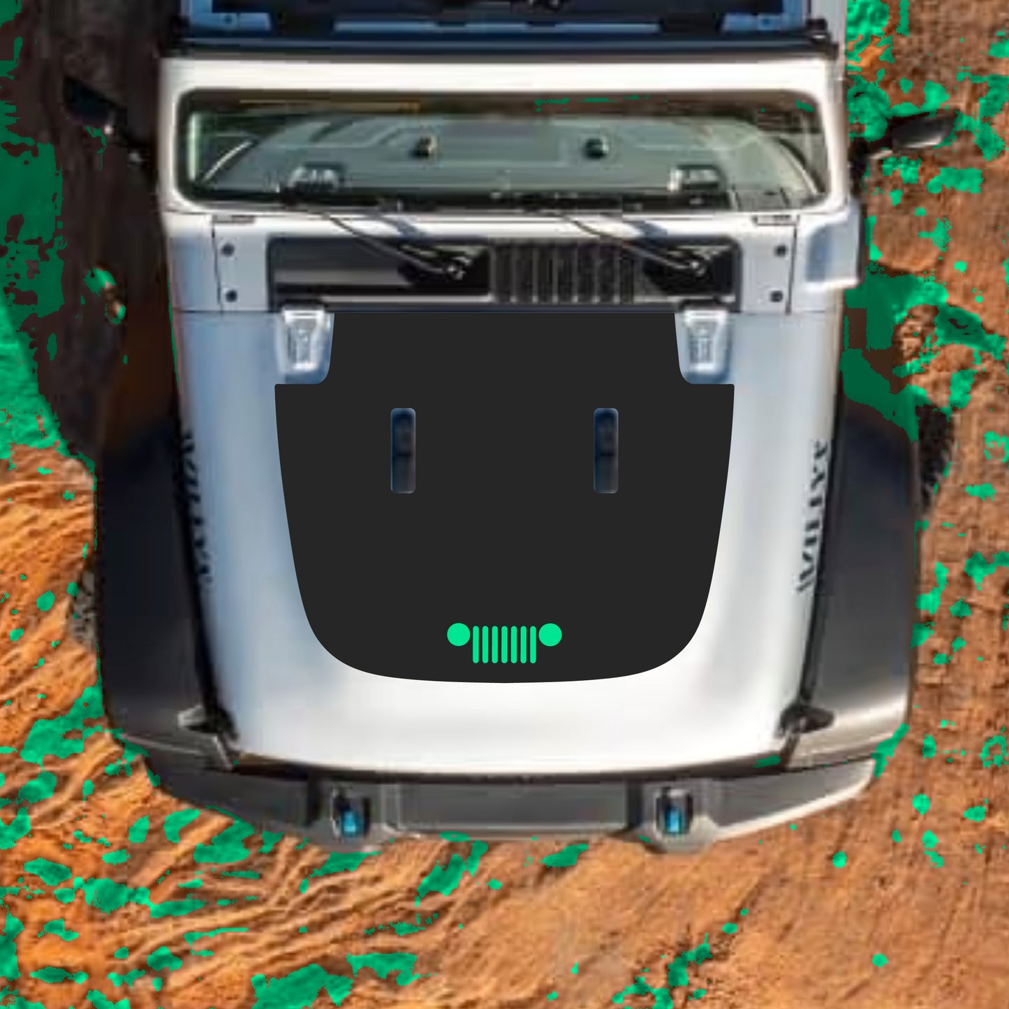 Hood Panel Decal/Sticker - Grill Graphic Decal Graphic Kit - For Jeep JL JLU Sahara 2018-2025 - Premium Vinyl